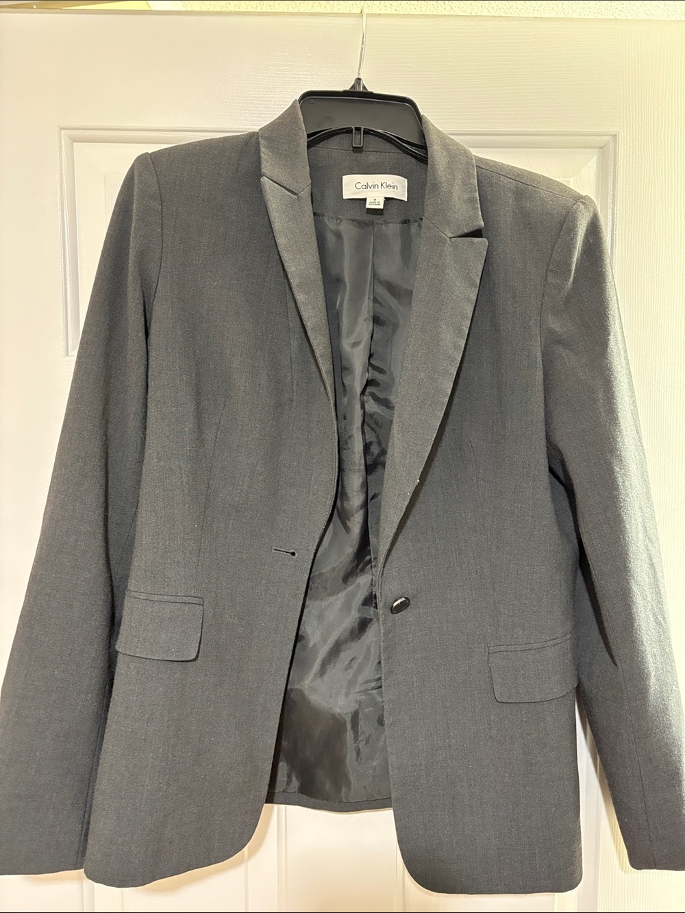 Calvin Klein Women’s Charcoal Single-Button Blazer